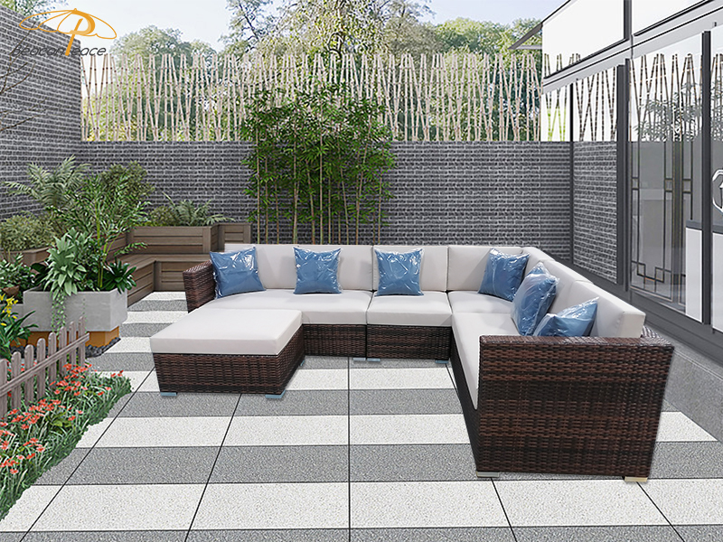 outdoor garden rattan sofa set