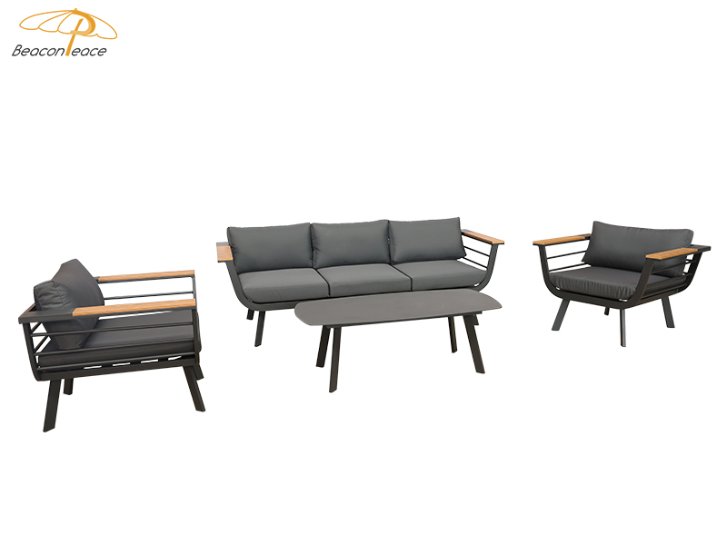 Black Outdoor Sofa Set