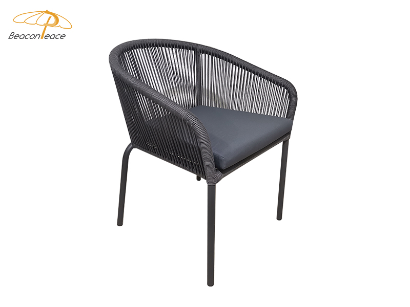 black rope dining chair